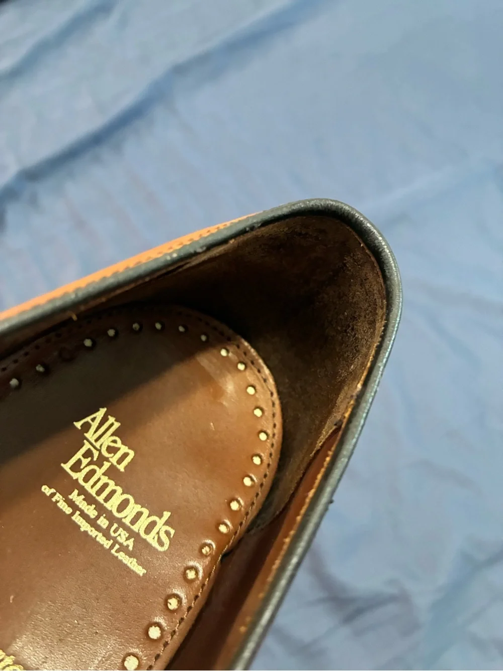 Allen Edmonds Cognac Leather Penny Loafers 10 1/2”